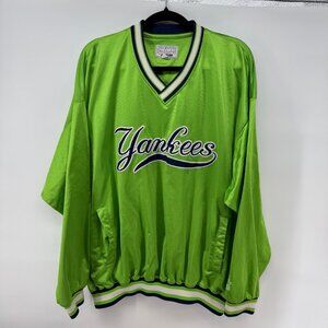 Vintage 90s MLB New York Yankees Starter Pullover Jacket 2XL Green Made in Korea